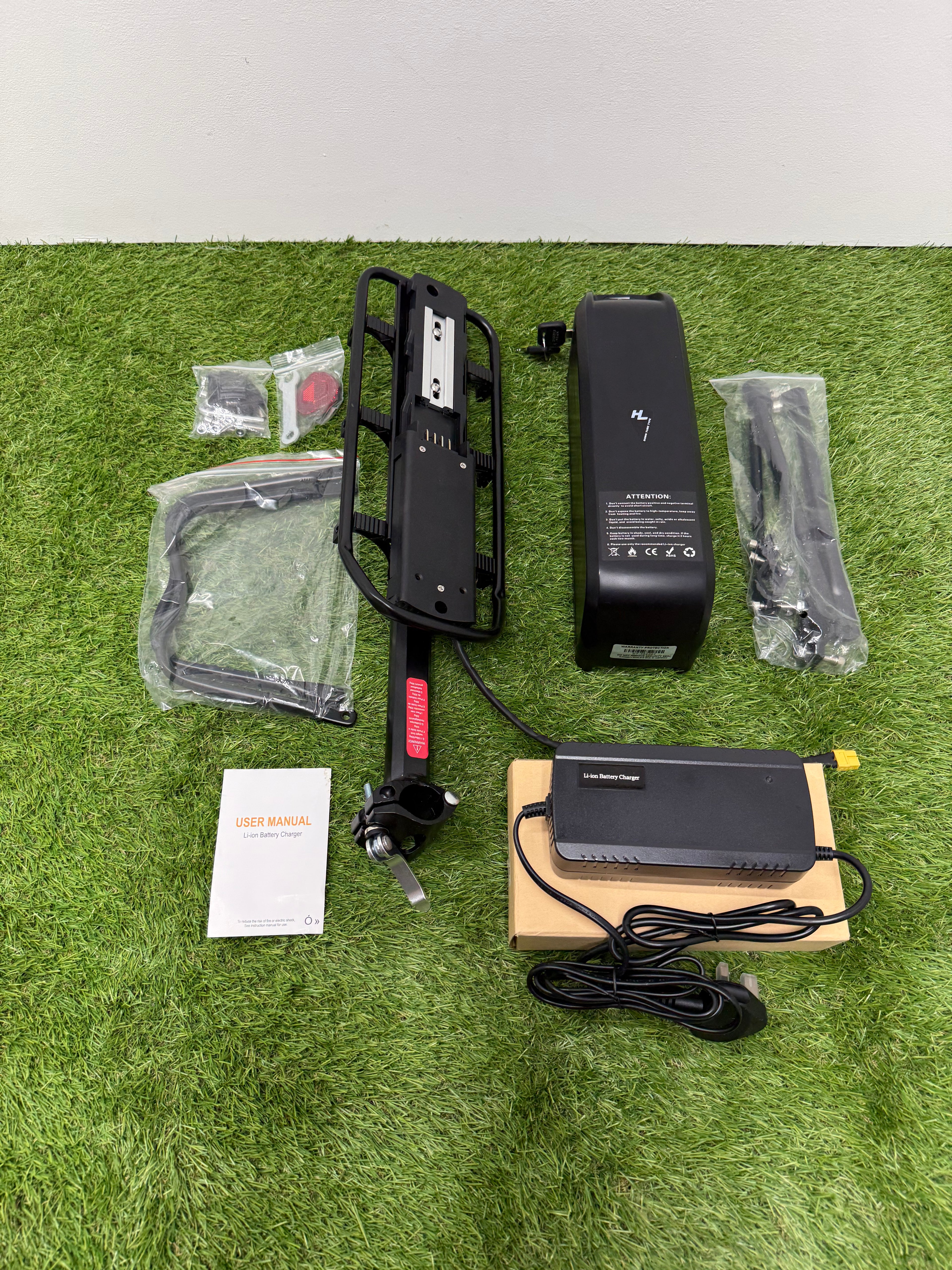 48v 14ah Li-ion Ebike Battery Electric Bike with 2a charger On Rear Rack