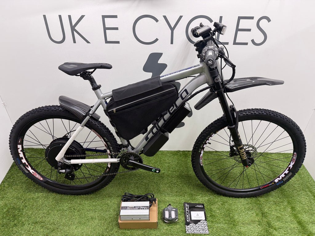 Carrera Valour Disc electric bike 72v 3000 Watts mtx Lithium🔋 Silver Edition With Double Shoulder Forks