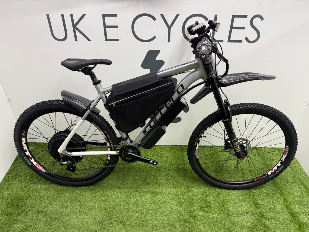 Carrera Valour Disc electric bike 72v 3000 Watts mtx Lithium🔋 Silver Edition With Double Shoulder Forks