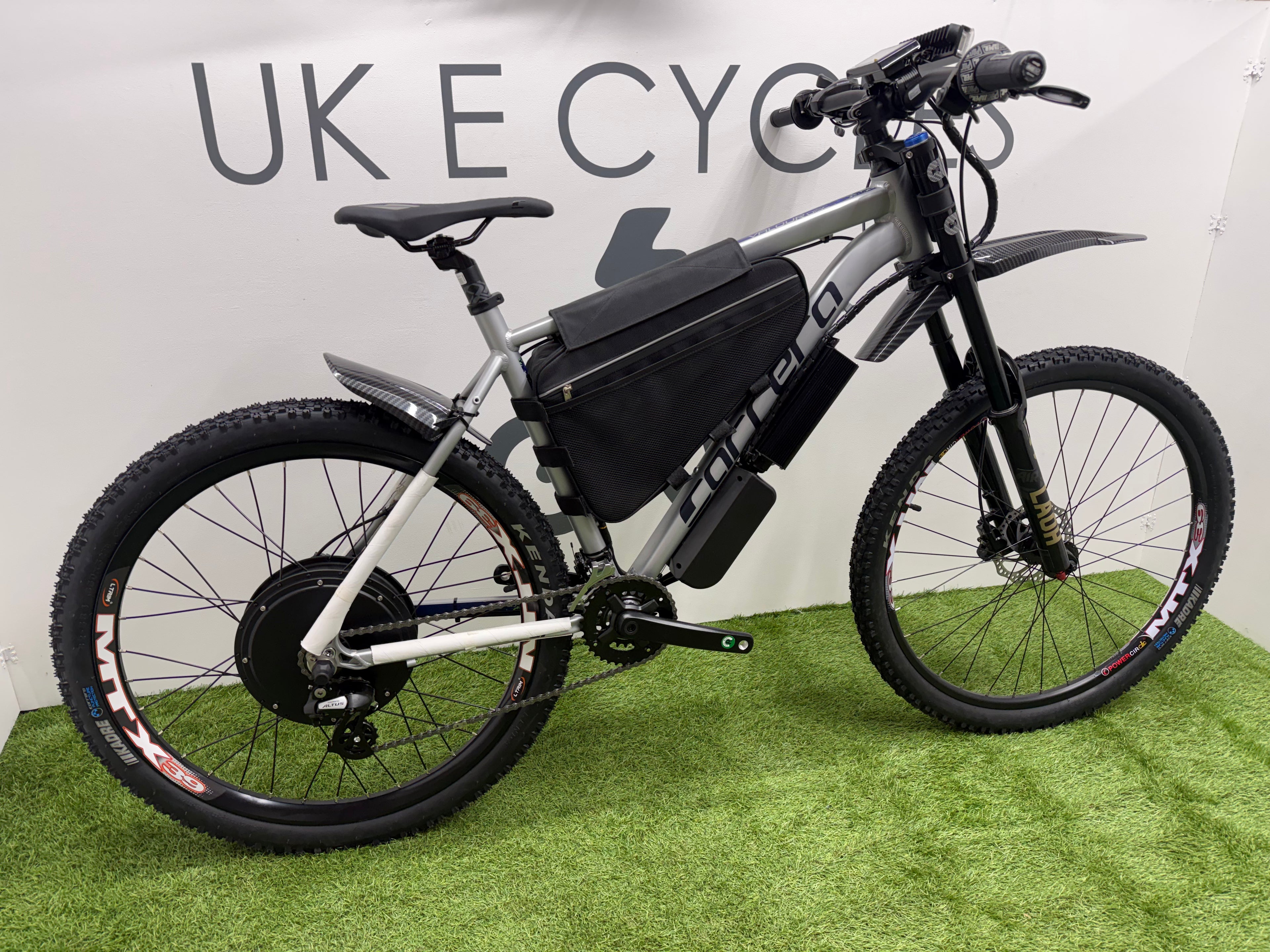 Carrera Valour Disc electric bike 72v 3000 Watts mtx Lithium🔋 Silver Edition With Double Shoulder Forks