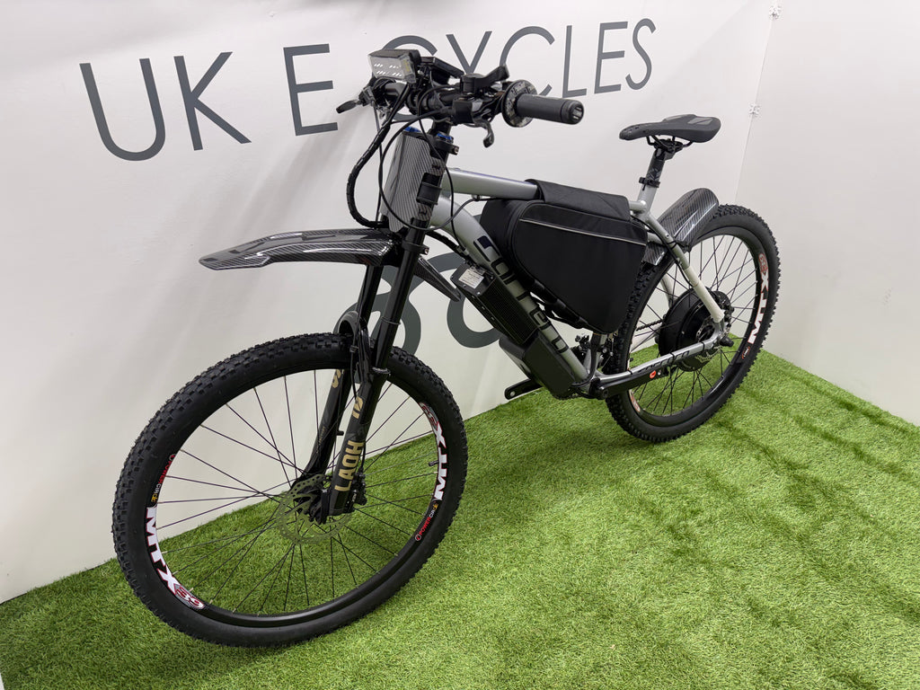 Carrera Valour Disc electric bike 72v 3000 Watts mtx Lithium🔋 Silver Edition With Double Shoulder Forks