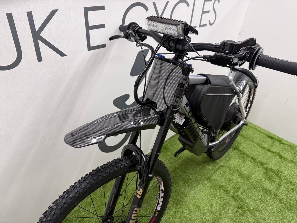 Carrera Valour Disc electric bike 72v 3000 Watts mtx Lithium🔋 Silver Edition With Double Shoulder Forks