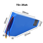 72v 25ah Triangle Li-ion Ebike Battery Electric Bike with 4a charger Soft Case