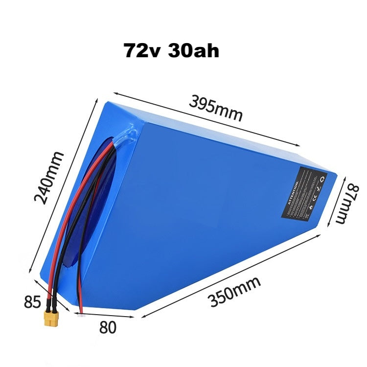 72v 30ah Triangle Li-ion Ebike Battery Electric Bike with 4a charger Soft Case
