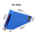 72v 30ah Triangle Li-ion Ebike Battery Electric Bike with 4a charger Soft Case