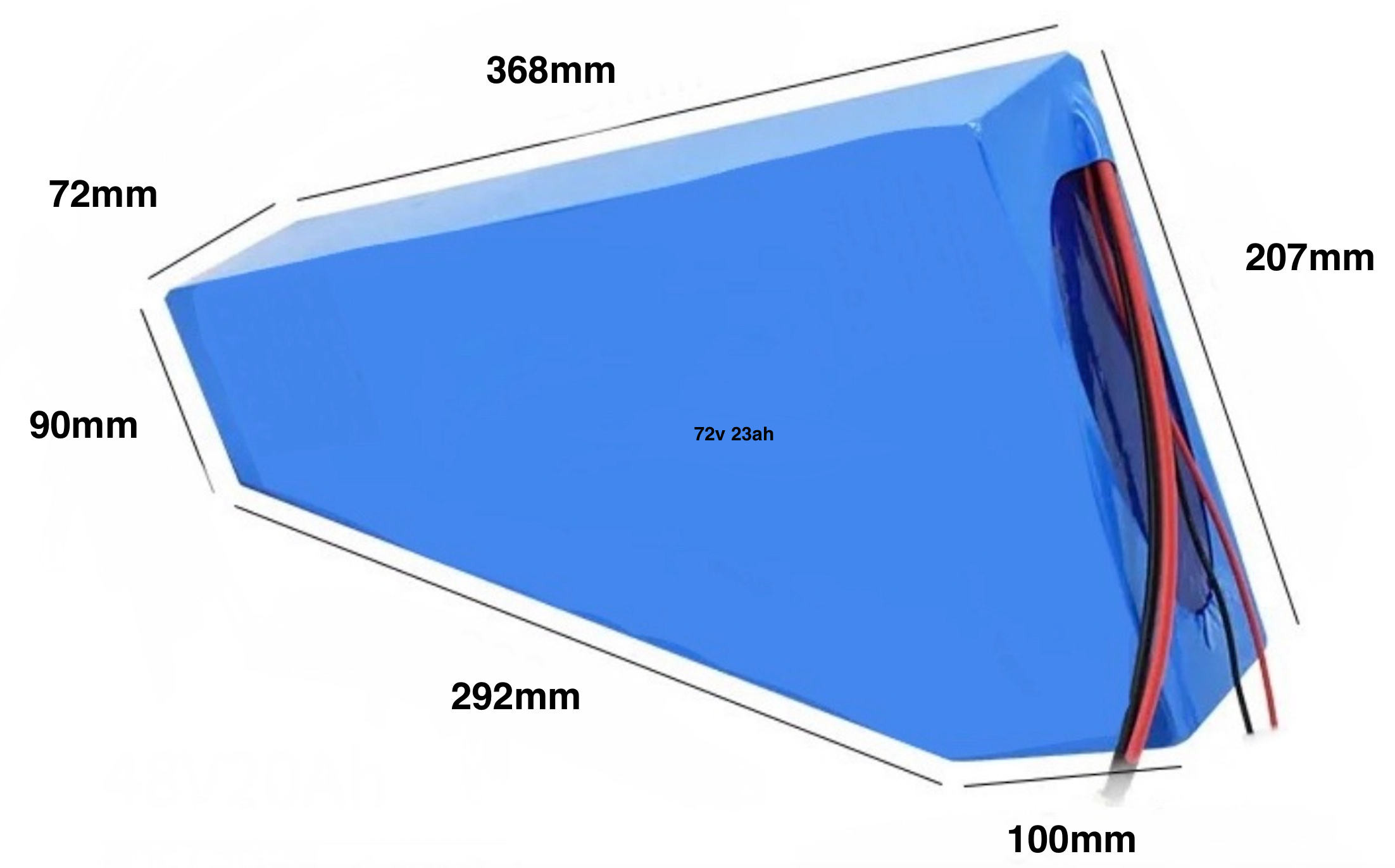 72v 23ah Triangle Li-ion Ebike Battery Electric Bike with 4a charger Soft Case