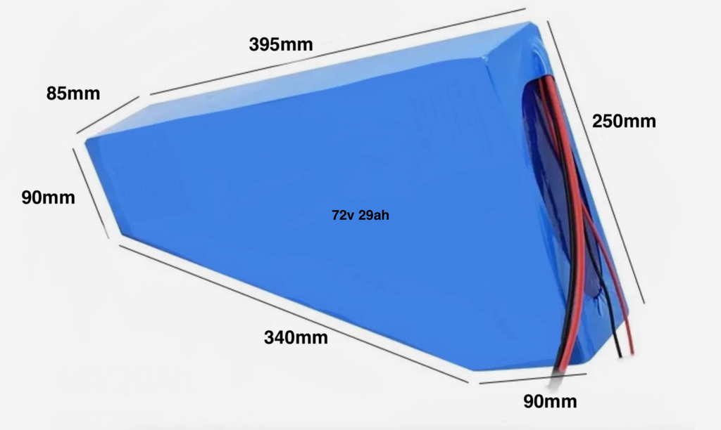 72v 29ah Triangle Li-ion Ebike Battery Electric Bike with 4a charger Soft Case