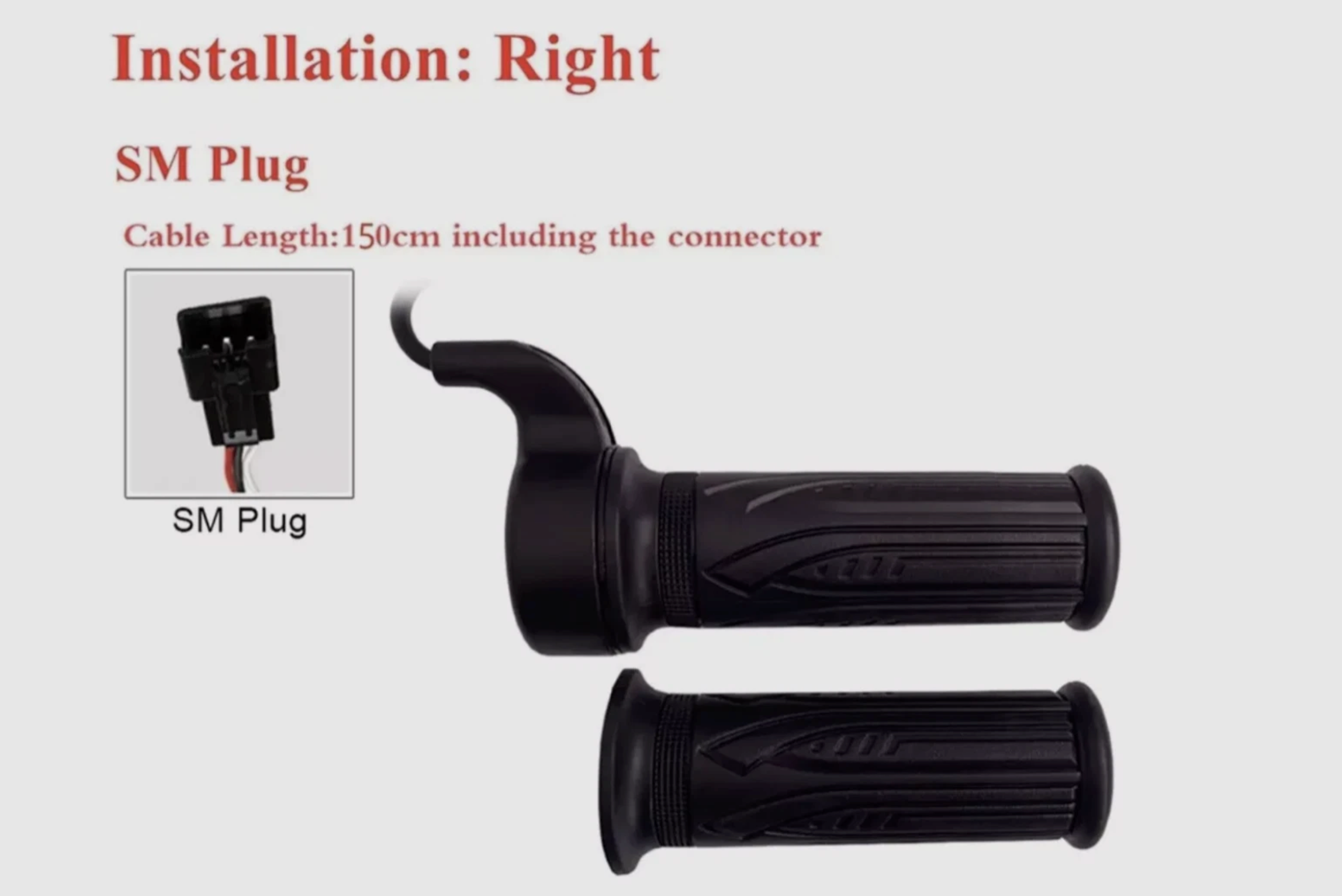 Electric bike/Scooter/Ebike Full Twist Throttle 12v/24v/36v/48v 3pin sm plug