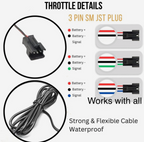 Surron Style Throttle With Ebike SM 3 Pin Connector Plug and Play for Most Ebike