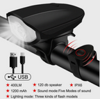 Bicycle Front and Rear Lights with Horn USB Rechargeable Bike Headlights