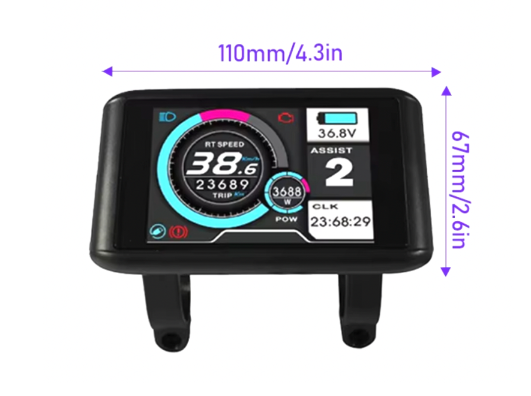 Electric Bike UKC1 Colorful Display LCD Display Panel SM Plug 24v-72v