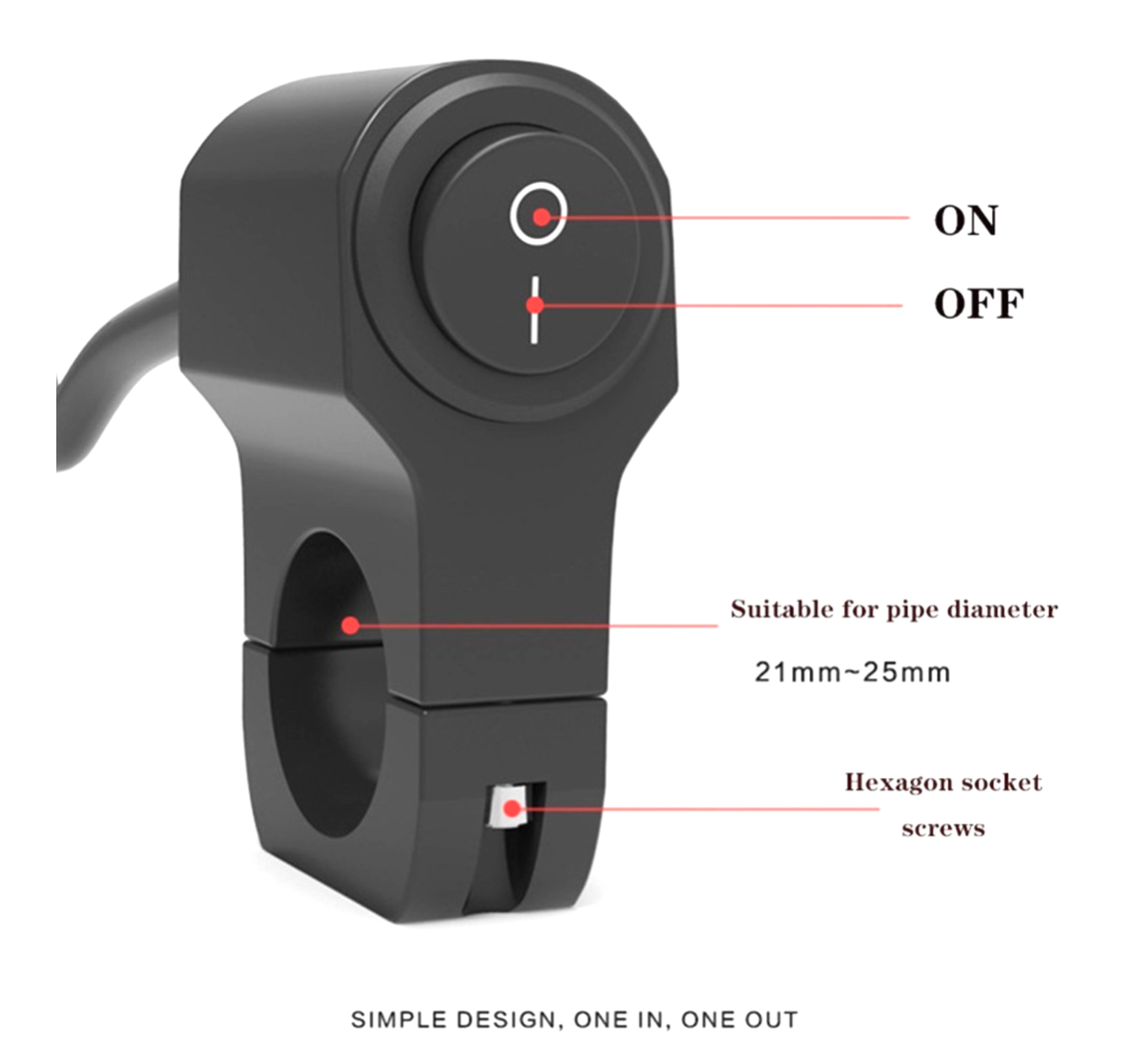 E-Bike Handlebar On/Off Rocker Switch electric bike/ E scooter Compatible/250w restrictor switch.