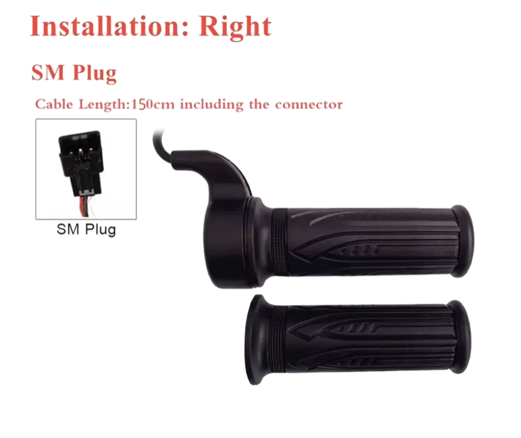 Electric bike/Scooter/Ebike Full Twist Throttle 12v/24v/36v/48v 3pin sm plug