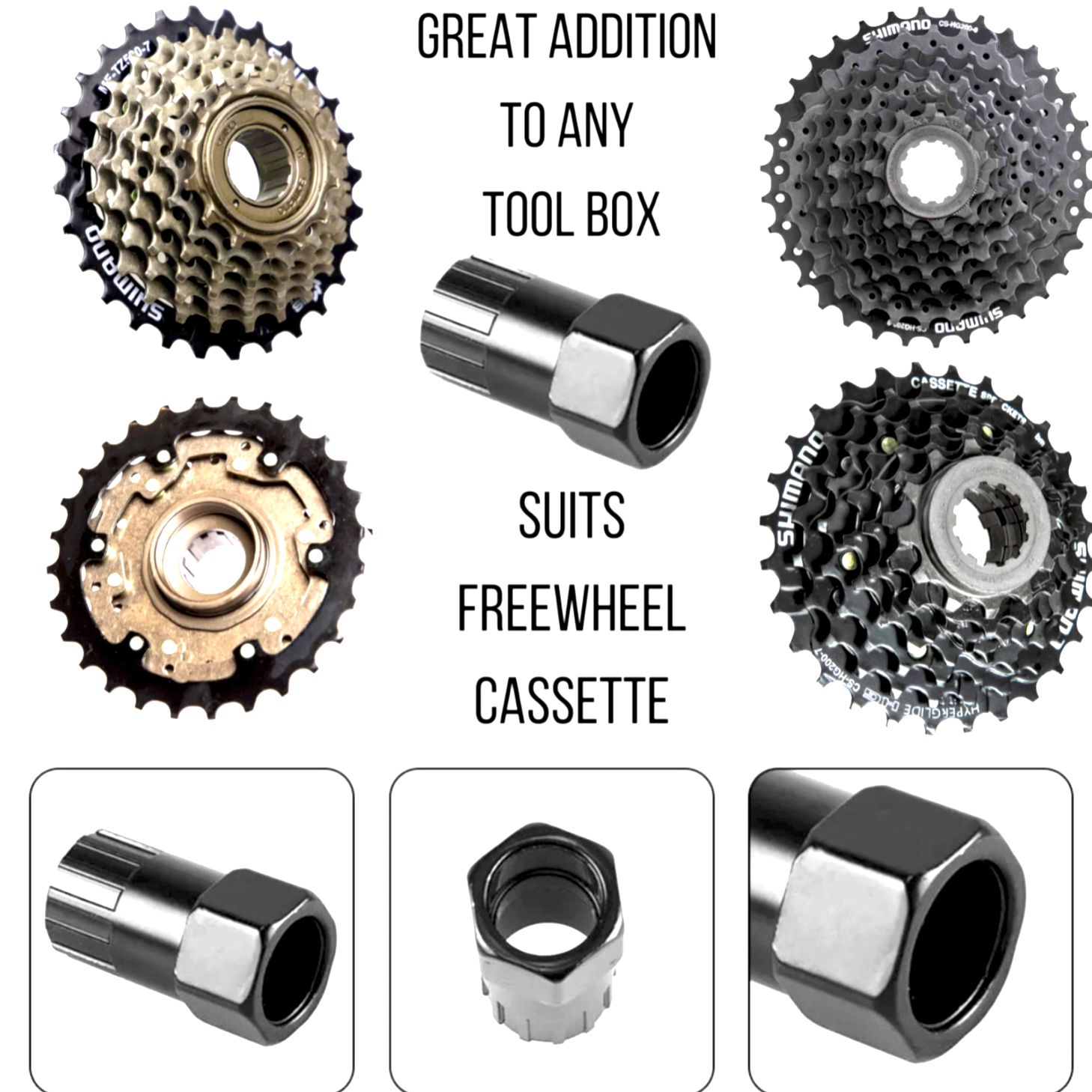 Shimano SRAM Cassette Freewheel Lockring Remover Removal Tool Deep Big Bore M14