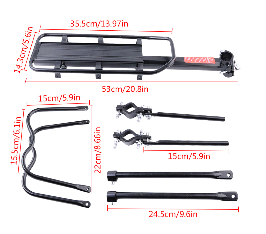 Bike Rear Cargo Rack Quick Release Carrier Bicycle Pannier Luggage Cargo Holder