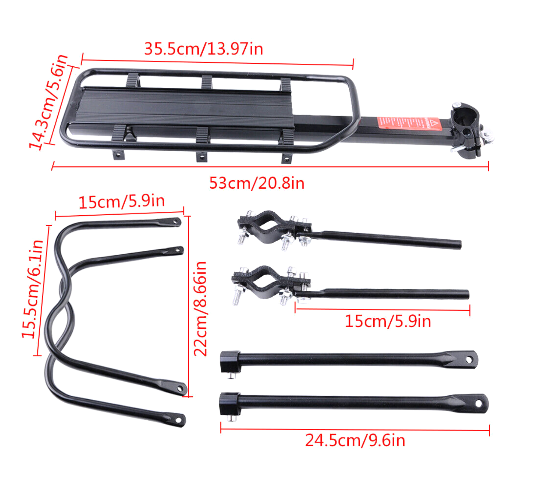 Bike Rear Cargo Rack Quick Release Carrier Bicycle Pannier Luggage Cargo Holder