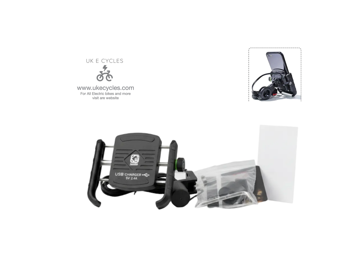 Phone Charger Holder With USB Electric bike/Motorbike Mount Cradle Input 12V-90V