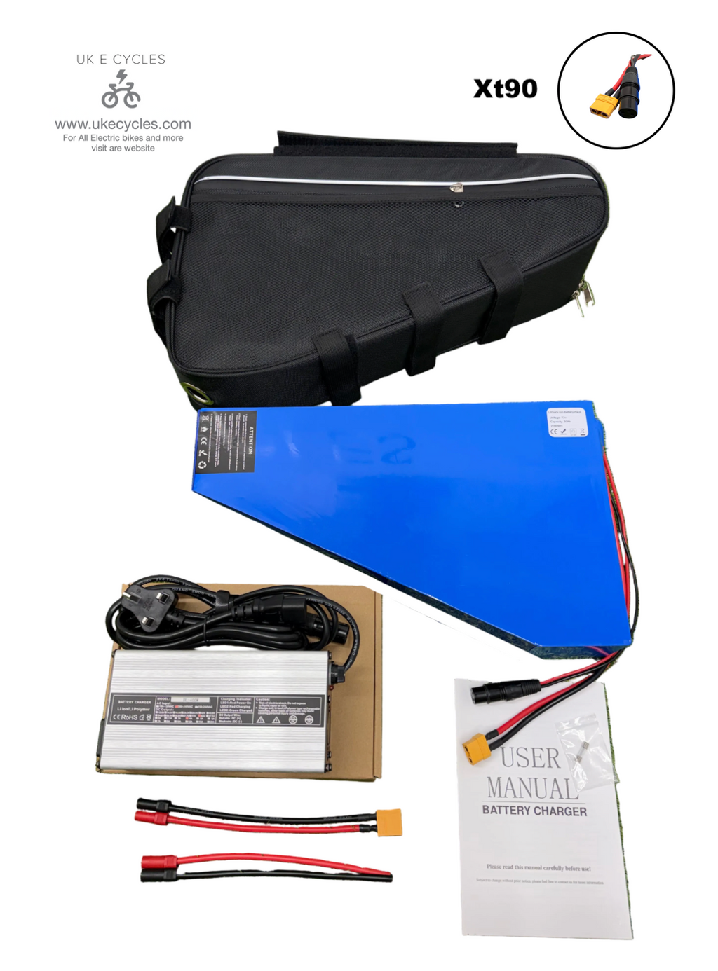 72v 30ah Triangle Li-ion Ebike Battery Electric Bike with 4a charger Soft Case