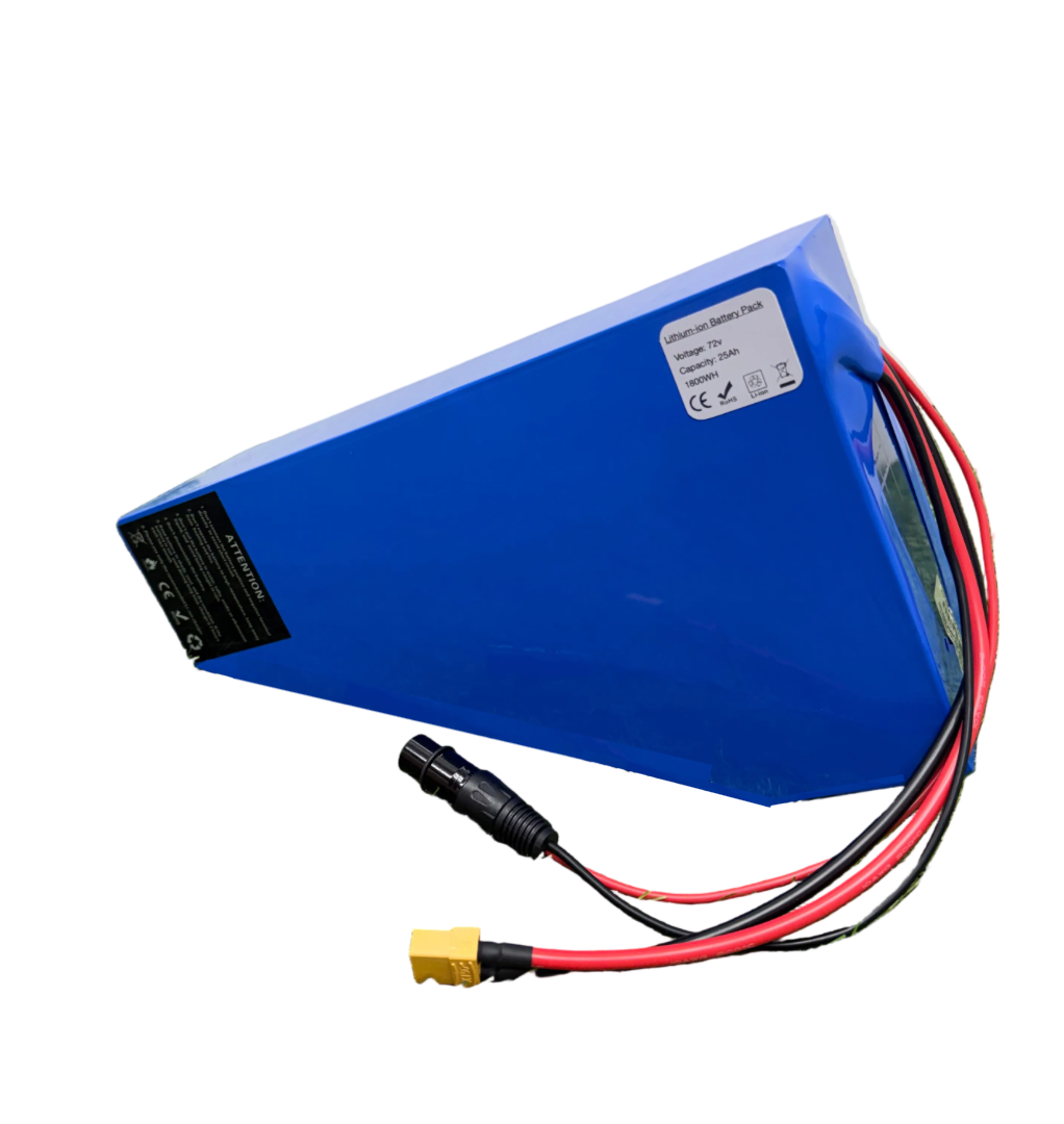 72v 25ah Triangle Li-ion Ebike Battery Electric Bike with 4a charger Soft Case