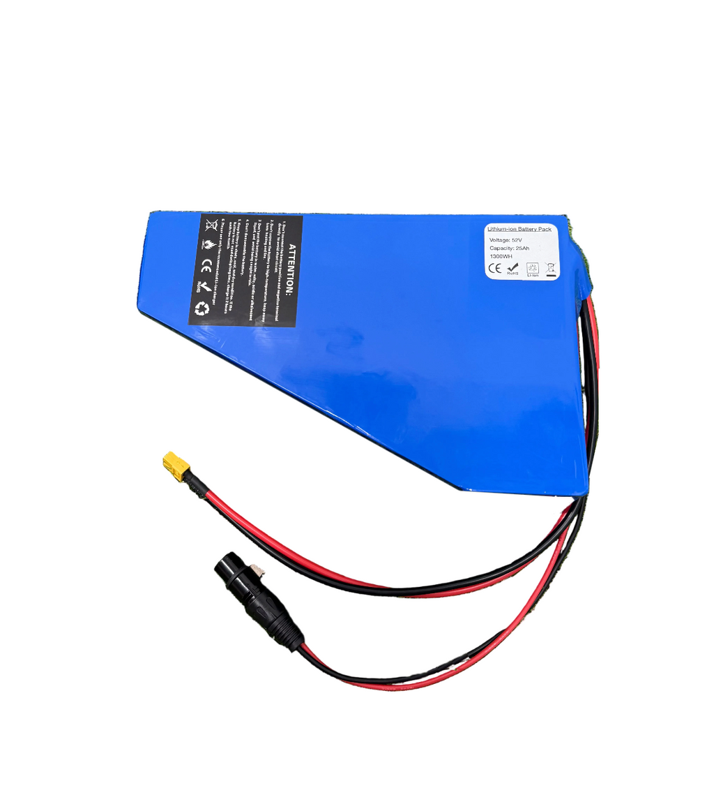 52v 25ah Triangle Li-ion Ebike Battery Electric Bike with 3a charger Soft Case