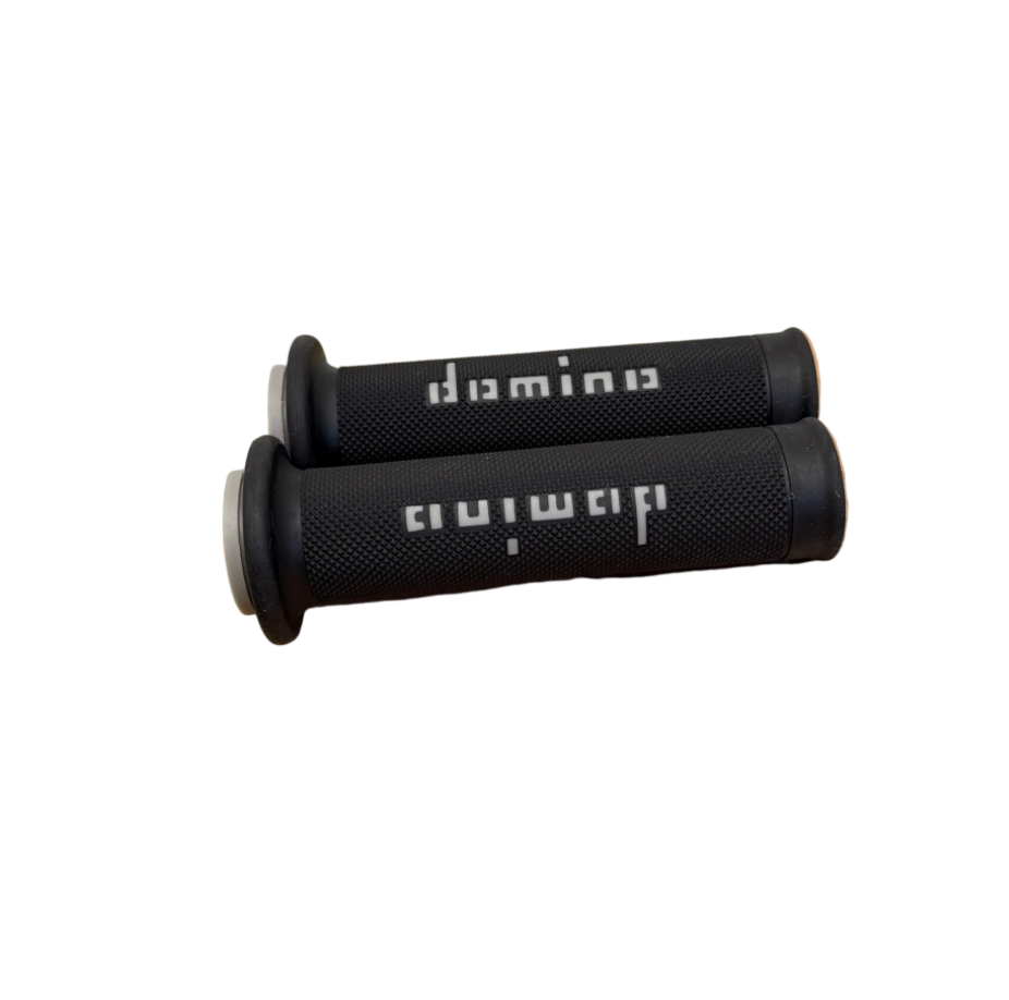 Universal Domino Black Grey XM2 Motorcycle Race Grips Track Pair