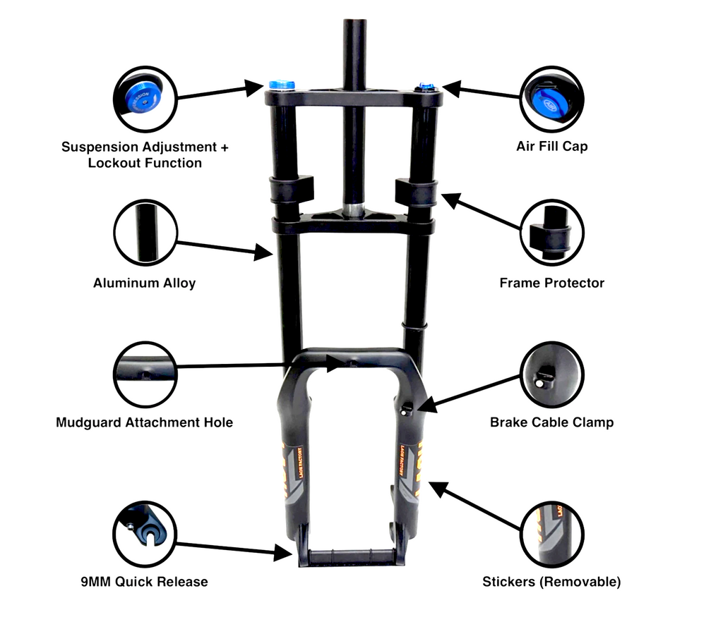 Double Shoulder Adjustment lock Out Fat Bicycle Suspension Air Fork 20"x4.0"