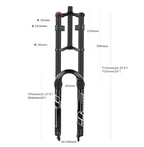 27.5/29" Double Shoulder Air Suspension Fork MTB E-Bike Quick Release
